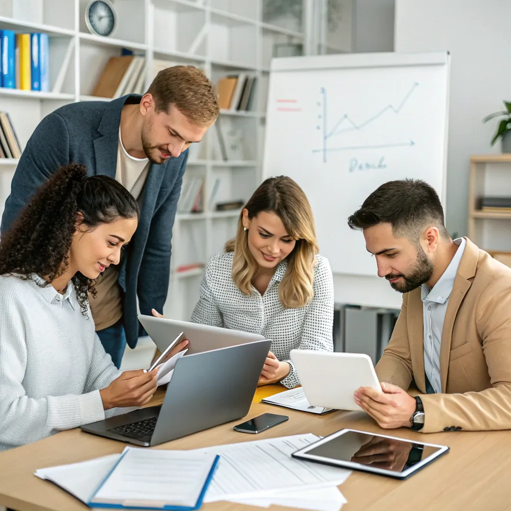 Image of professional translators collaborating at work